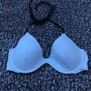 PINK baby blue and black bikini top